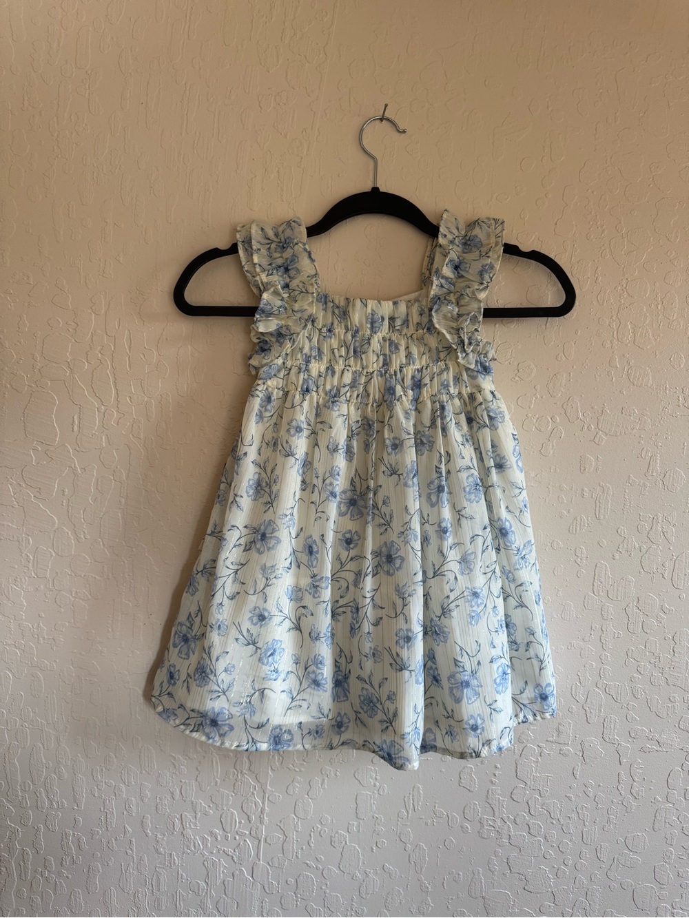 Rachel Zoe White Dress with Blue Floral Print